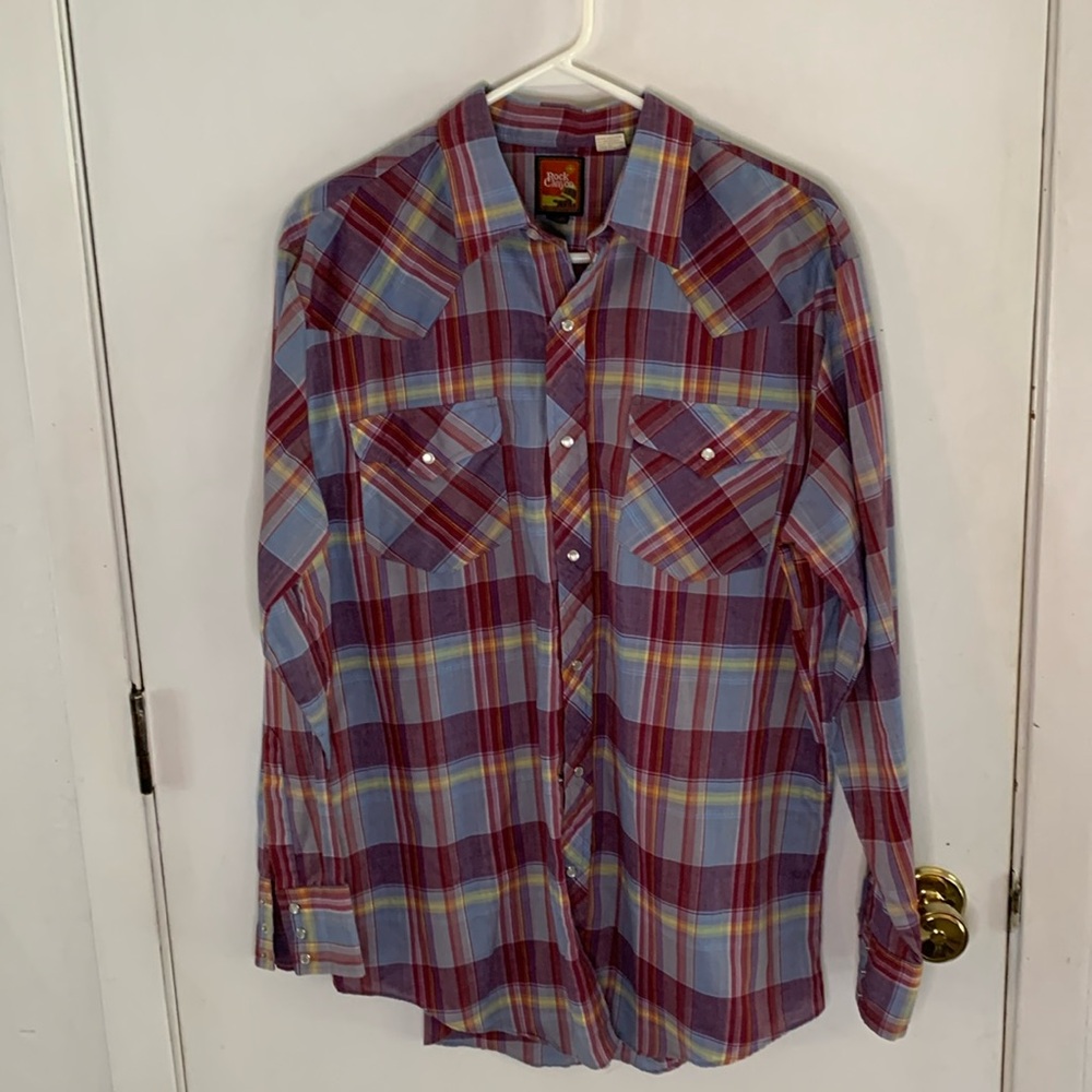 Rock Canyon blue purple berry yellow long sleeve western long sleeve shirt